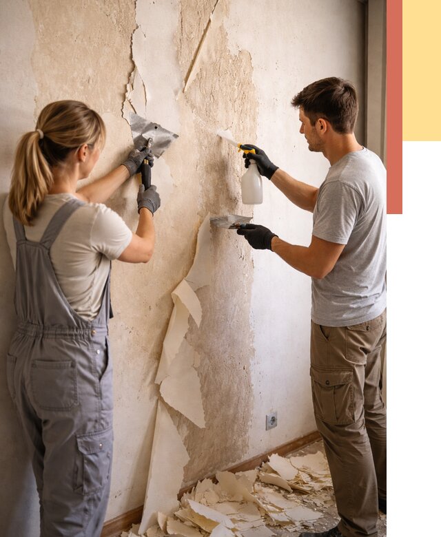 Снятие старых обоев в Химках от 5443 руб. под ключ недорого | ОТДЕЛОЧНИК-Хмк