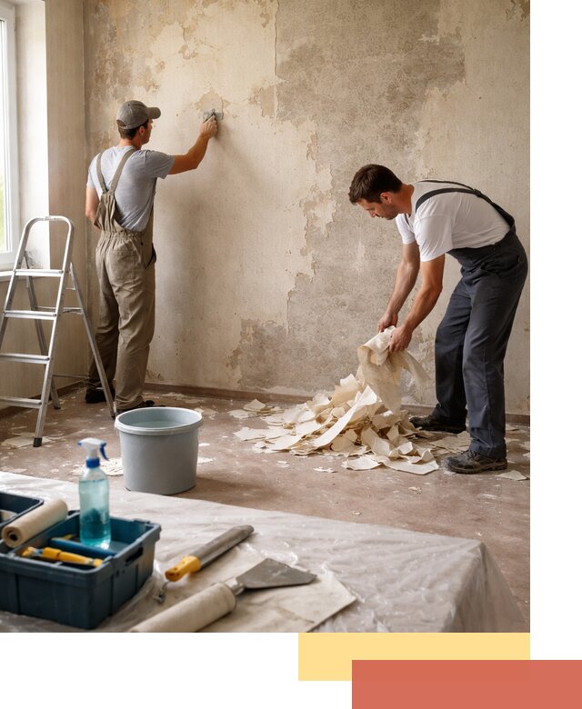 Снятие старых обоев в Химках быстро и качественно