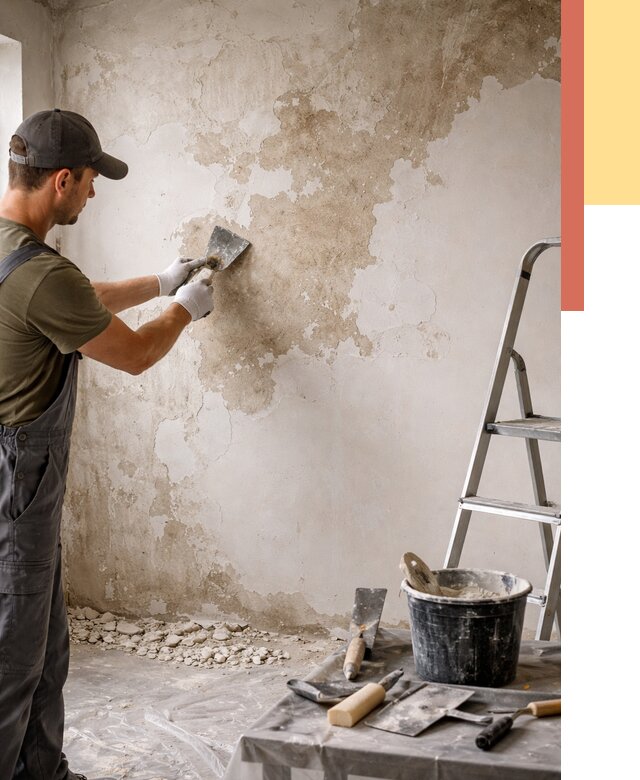 Снятие старой шпаклевки в Химках от 1918 руб. — быстро и недорого | ОТДЕЛОЧНИК-Хмк