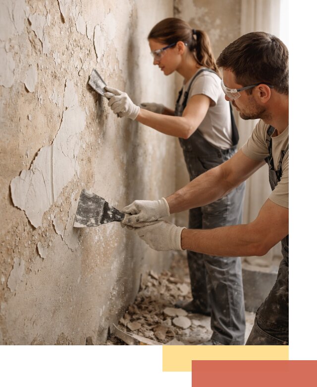 Снятие старой шпаклевки и подготовка поверхностей в Химках