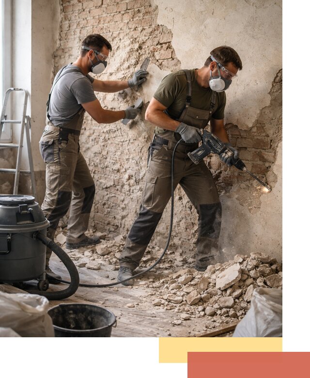 Демонтаж штукатурки со стен в Химках быстро и аккуратно