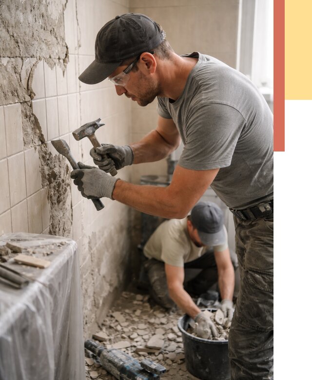 Демонтаж плитки со стен в Химках от 881 руб. — быстро и недорого | ОТДЕЛОЧНИК-Хмк