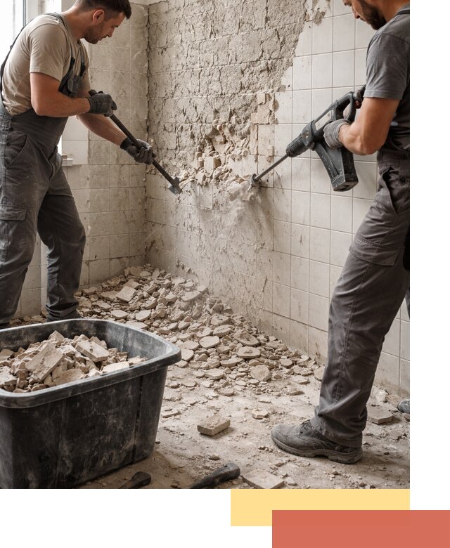 Демонтаж плитки со стен в Химках быстро и аккуратно