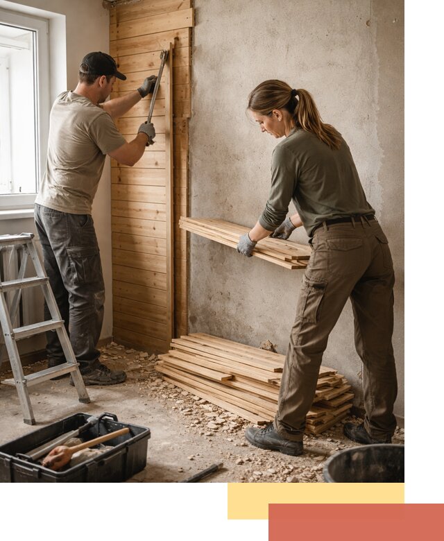 Демонтаж вагонки со стен в Химках — профессиональный демонтаж