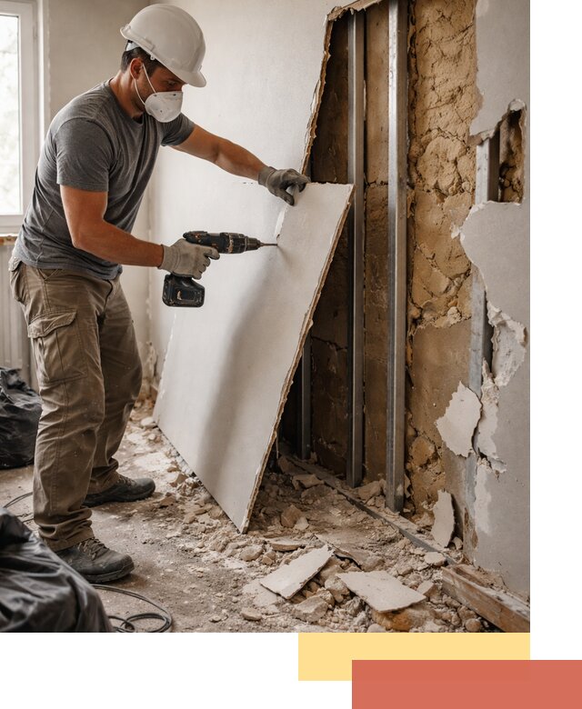 Демонтаж гипсокартона со стен в Химках качественно и быстро