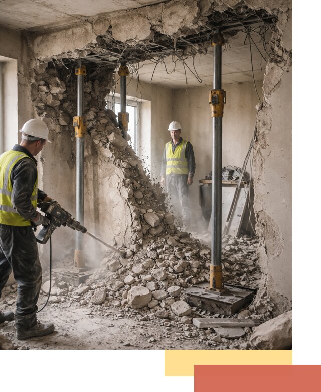 Снос несущих стен в Химках с гарантией безопасности и качества