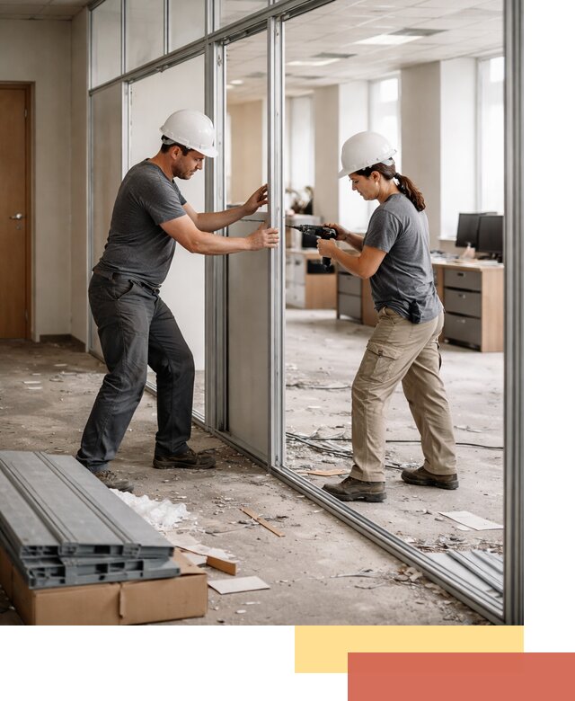 Демонтаж алюминиевых перегородок в Химках быстро и аккуратно