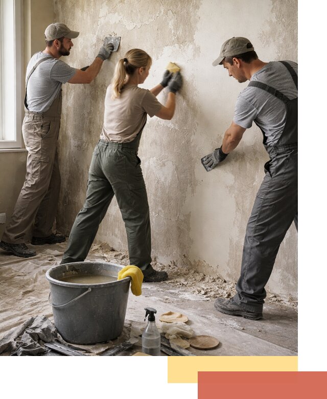 Очистка стен от клея и грунтовки в Химках качественно и быстро