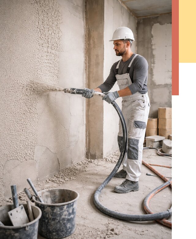 Машинная штукатурка стен в Химках под ключ от 6739 руб./м2 | ОТДЕЛОЧНИК-Хмк