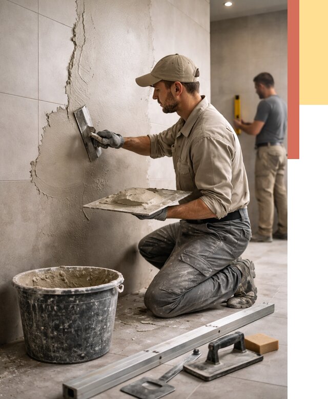 Штукатурка стен в ванной в Химках от 4665 руб./м² — выравнивание под ключ | ОТДЕЛОЧНИК-Хмк