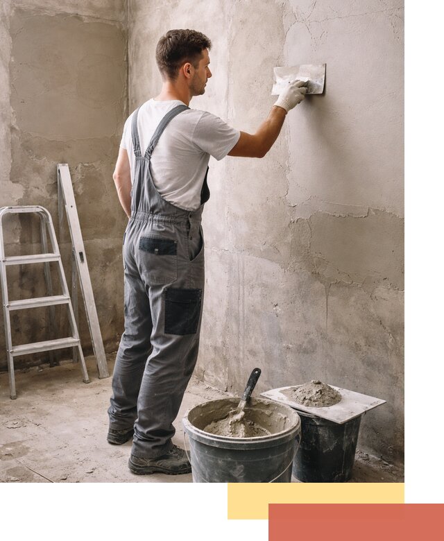 Штукатурка стен в ванной под ключ в Химках