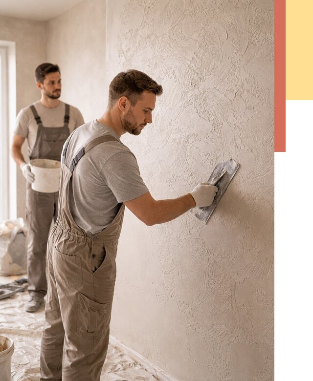 Фактурная штукатурка стен в Химках от 4354 руб./м² — заказать под ключ | ОТДЕЛОЧНИК-Хмк