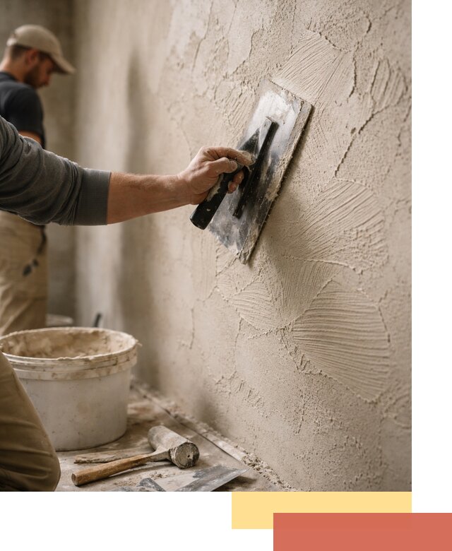 Фактурная штукатурка стен в Химках — монтаж, отделка, реставрация