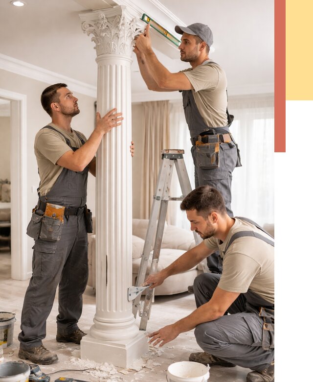 Установка декоративных колонн в Химках от 12440 руб. под ключ | ОТДЕЛОЧНИК-Хмк