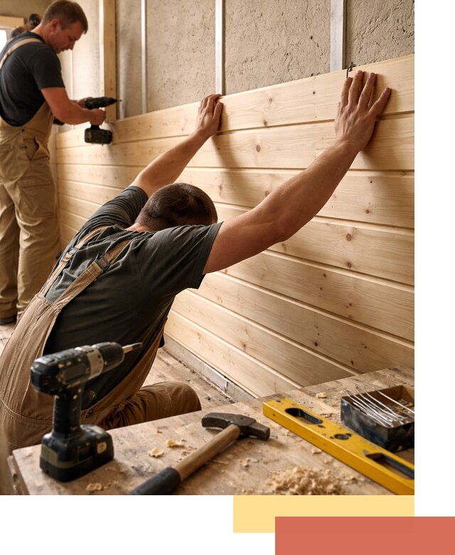 Монтаж деревянной вагонки на стены в Химках быстро и качественно