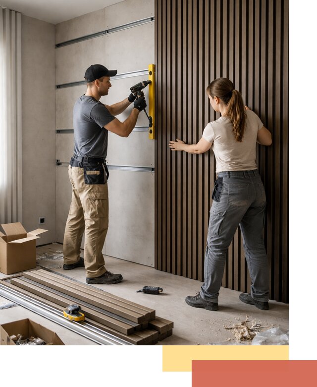 Монтаж реечных панелей на стены в Химках