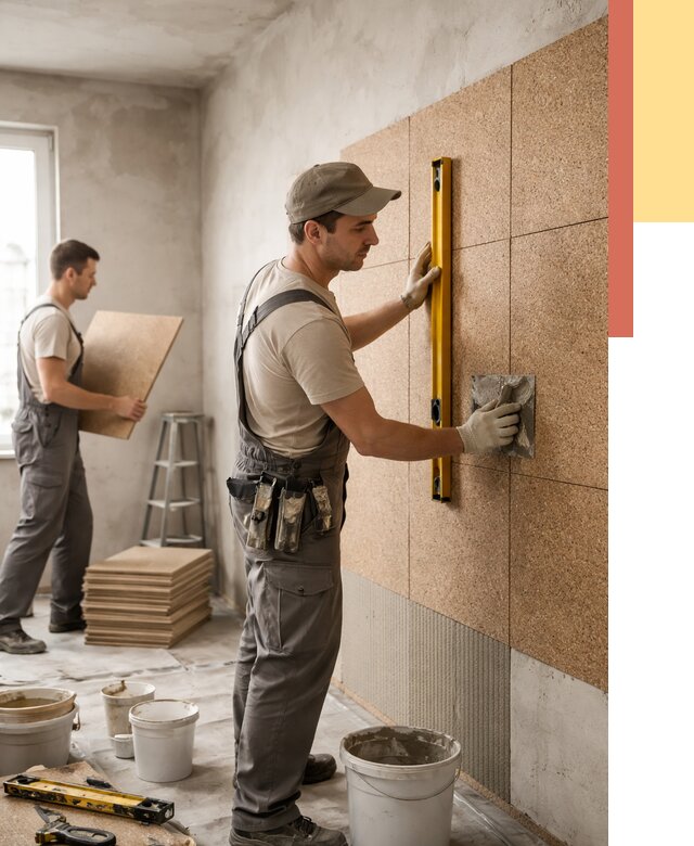 Монтаж пробковых панелей на стены в Химках от 3628 руб. — ОТДЕЛОЧНИК-Хмк