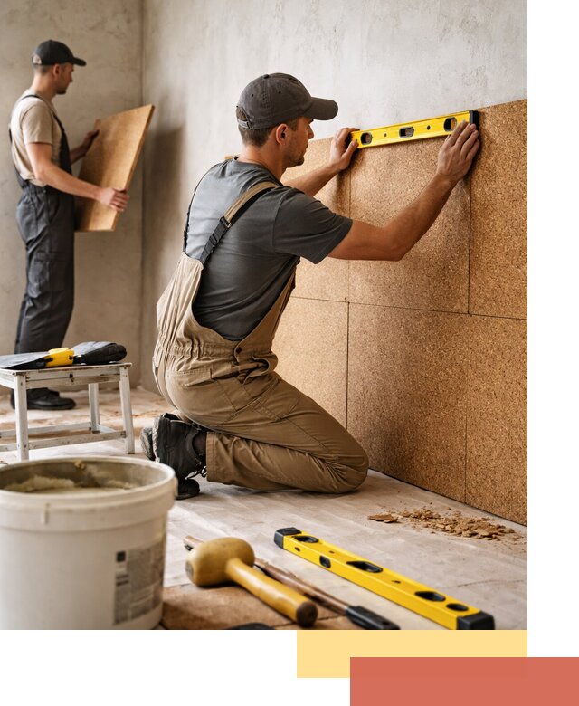 Монтаж пробковых панелей на стены в Химках быстро и качественно