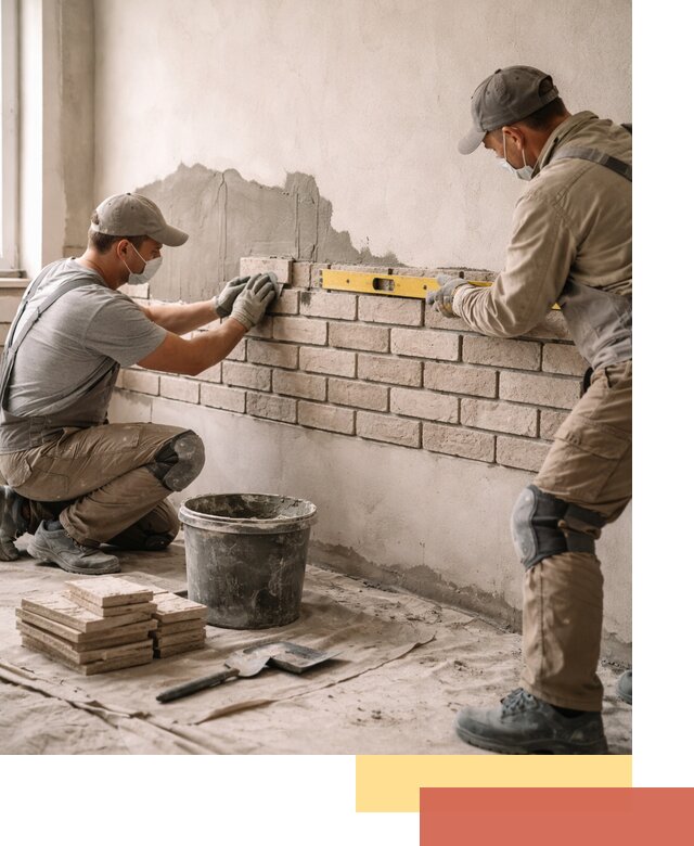 Монтаж декоративного кирпича профессионально в Химках