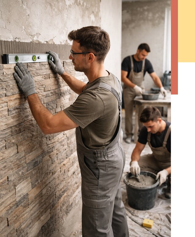 Монтаж искусственного камня в Химках от 4665 руб. под ключ | ОТДЕЛОЧНИК-Хмк