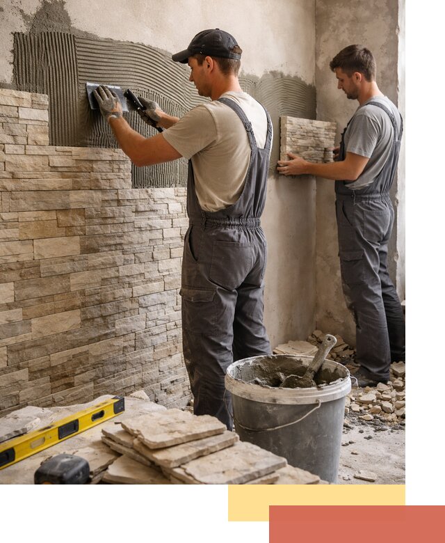 Монтаж искусственного камня в Химках — облицовка стен и фасадов