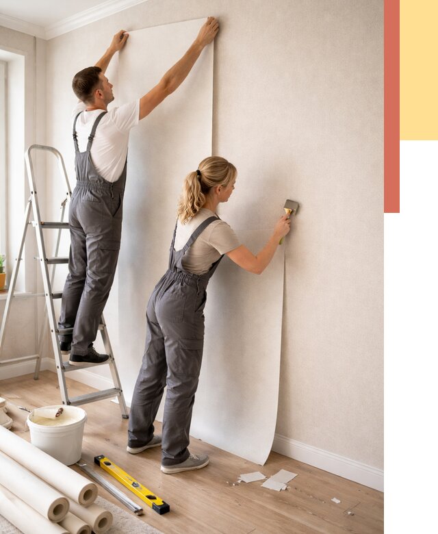 Поклейка флизелиновых обоев в Химках от 6220 руб. | Быстро и недорого — ОТДЕЛОЧНИК-Хмк