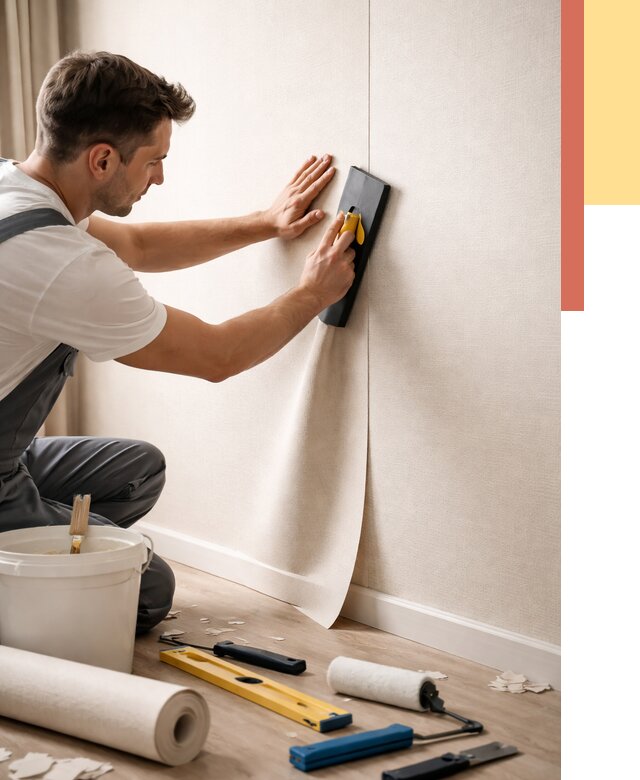 Поклейка виниловых обоев в Химках от 4665 руб. | Быстро и недорого — ОТДЕЛОЧНИК-Хмк