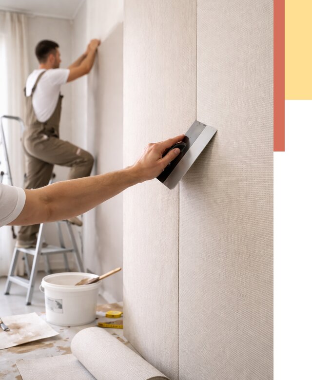 Поклейка текстильных обоев в Химках от 4665 руб. под ключ | ОТДЕЛОЧНИК-Хмк