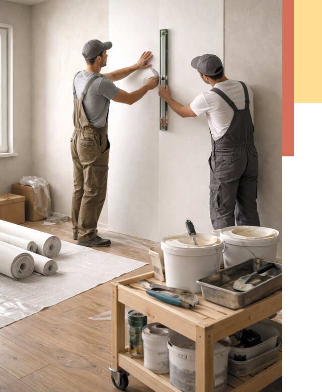 Поклейка стеклообоев в Химках от 6739 руб. за м2 — быстро и недорого | ОТДЕЛОЧНИК-Хмк