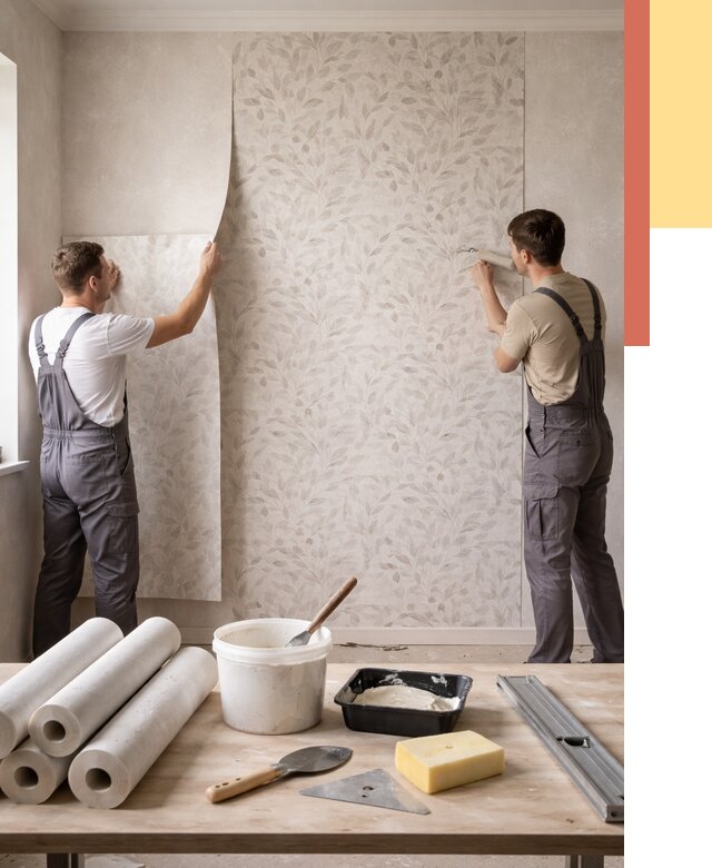 Поклейка обоев с подбором рисунка в Химках от 3628 руб. | ОТДЕЛОЧНИК-Хмк - быстро и недорого