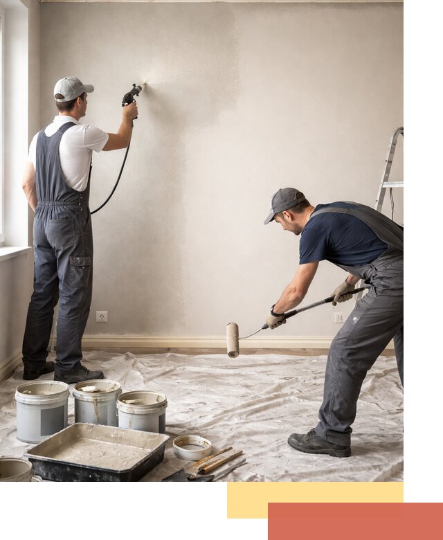 Покраска стен моющейся краской и защита поверхностей в Химках