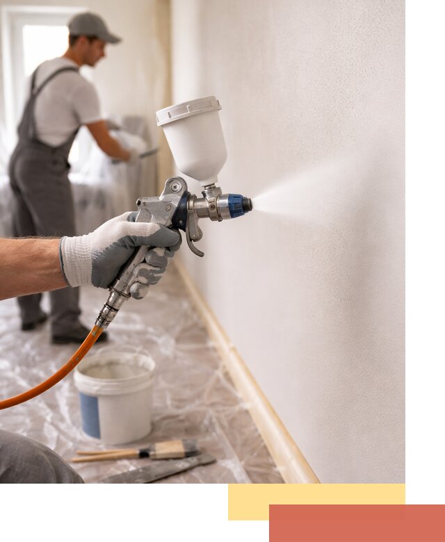 Покраска стен краскопультом в Химках быстро и качественно