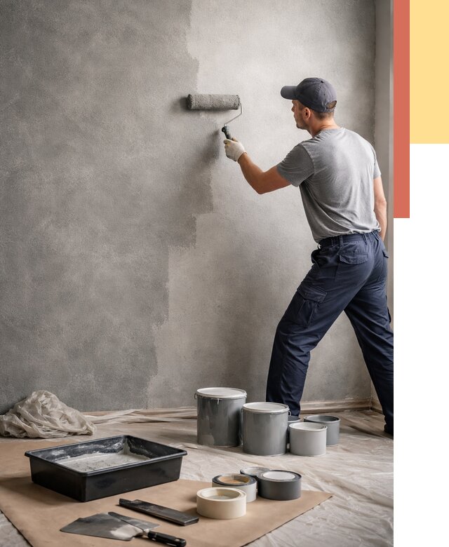 Покраска стен под бетон в Химках от 674 руб. за м2 — быстро и недорого | ОТДЕЛОЧНИК-Хмк