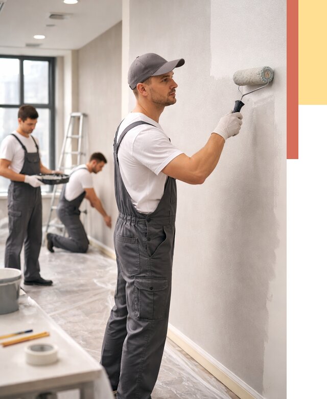 Покраска стен в офисе в Химках от 8812 руб. — быстро и недорого | ОТДЕЛОЧНИК-Хмк