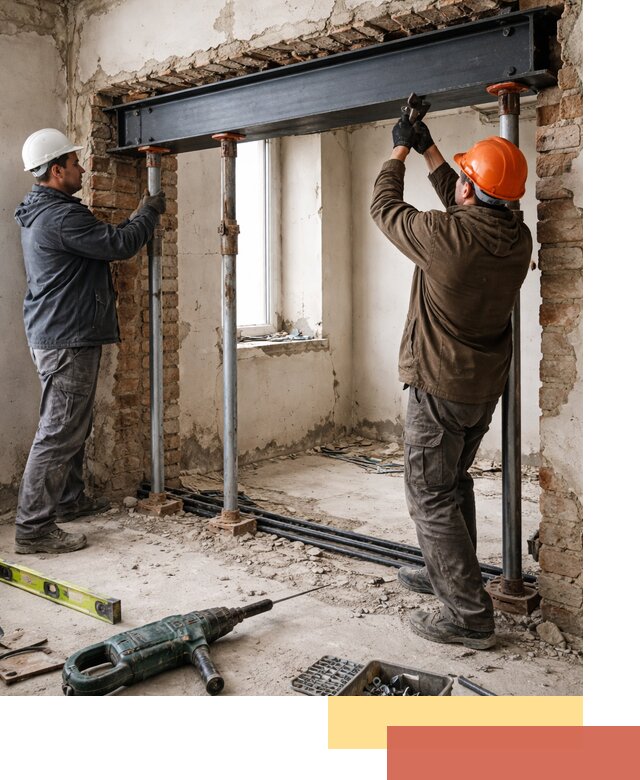 Усиление проема в стене в Химках для расширения и безопасности