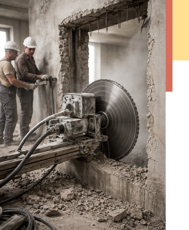 Алмазная резка проемов в Химках от 4665 руб. быстро и недорого | ОТДЕЛОЧНИК-Хмк