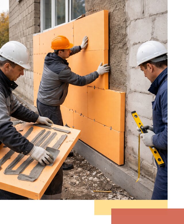 Утепление фасада пеноплексом под ключ в Химках