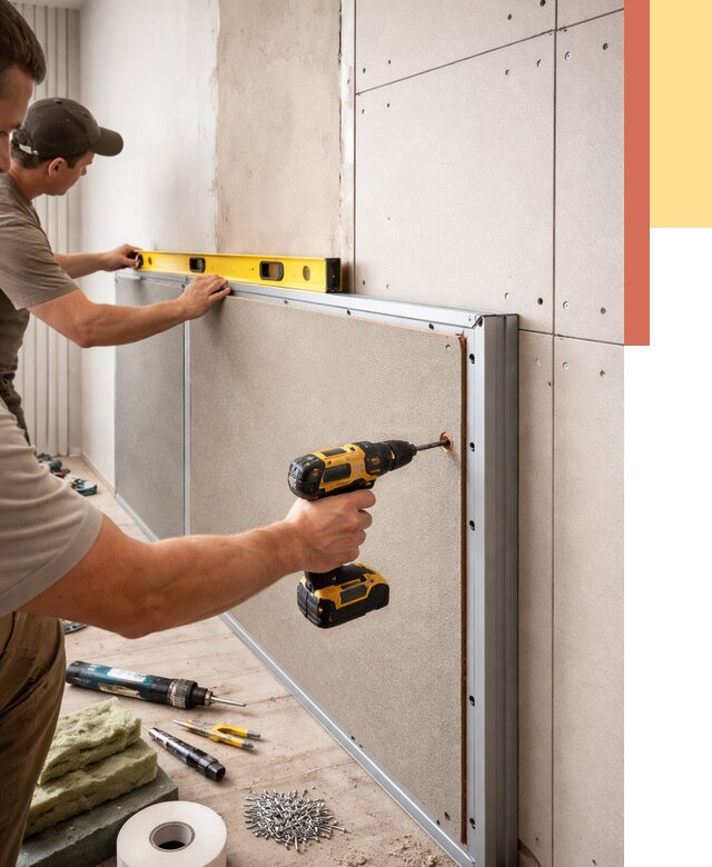 Шумоизоляция стен панелями ЗИПС в Химках от 2281 руб./м² под ключ | ОТДЕЛОЧНИК-Хмк