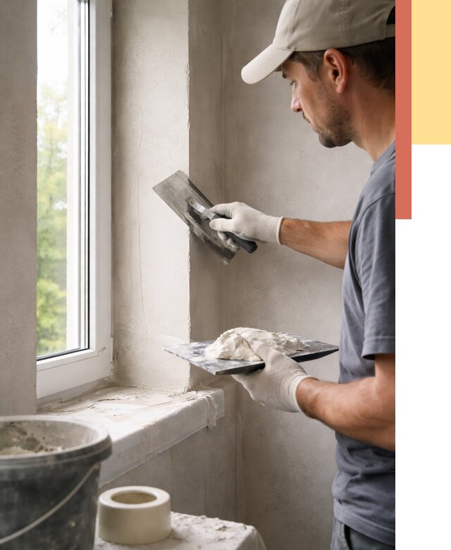 Штукатурка откосов в Химках от 4665 руб/м² — услуги и выравнивание под ключ | ОТДЕЛОЧНИК-Хмк