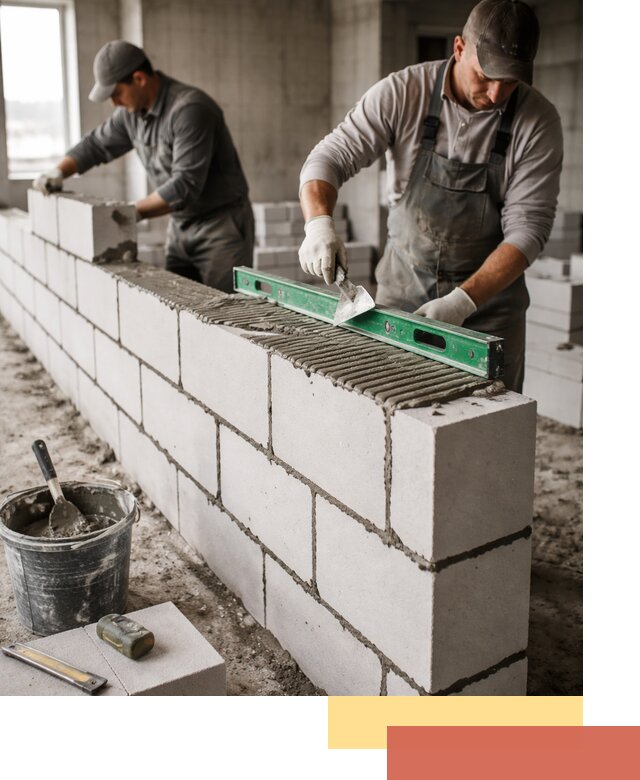 Кладка перегородок из газобетона в Химках быстро и качественно