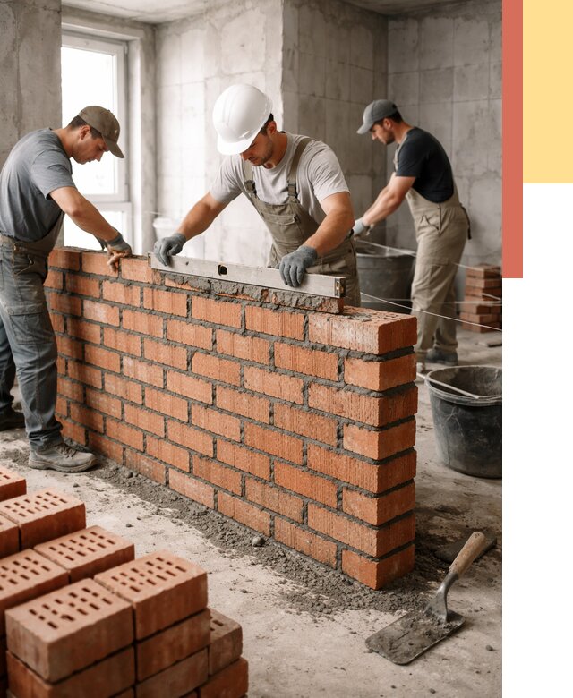 Кладка перегородок из кирпича в Химках от 3628 руб. за м² | ОТДЕЛОЧНИК-Хмк