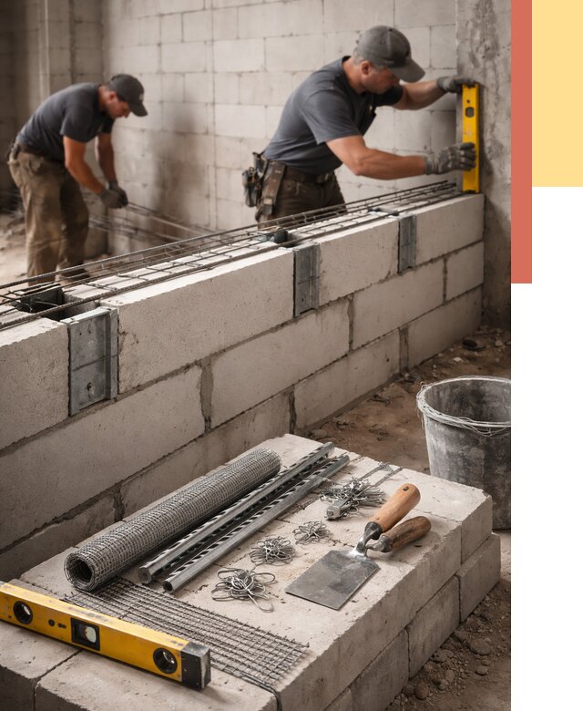 Армирование кладки перегородок в Химках от 778 руб. под ключ | ОТДЕЛОЧНИК-Хмк