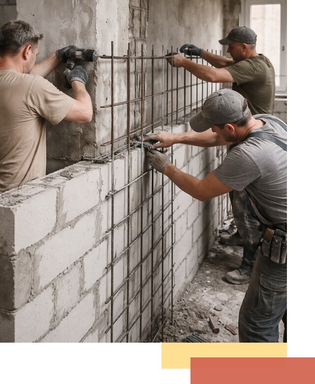 Армирование кладки перегородок в Химках профессионально и надёжно