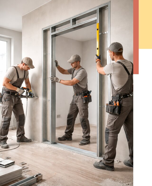 Устройство дверного проема в перегородке в Химках от 4665 руб. под ключ | ОТДЕЛОЧНИК-Хмк