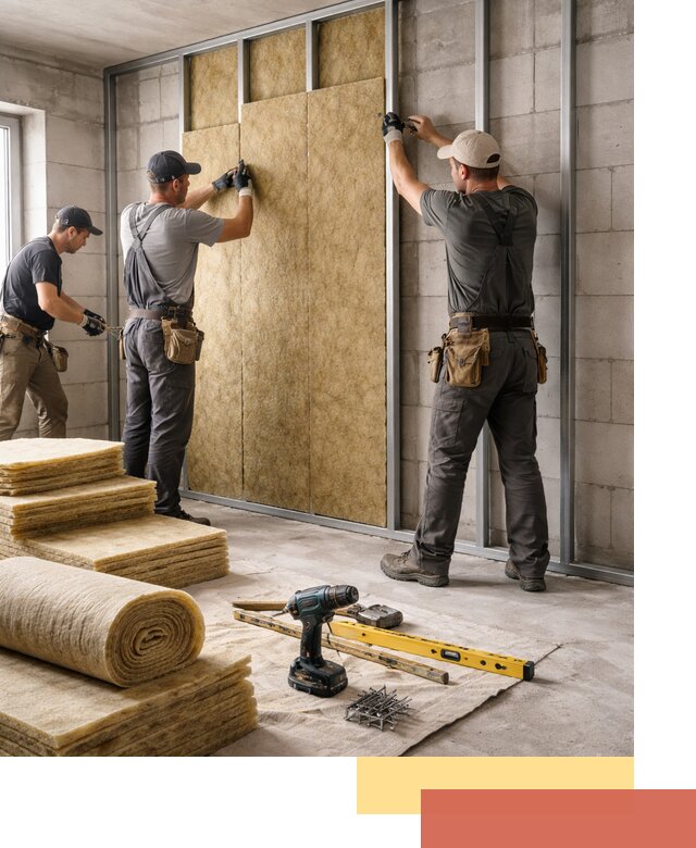 Шумоизоляция перегородок из блоков в Химках — монтаж и защита шумоизоляцией