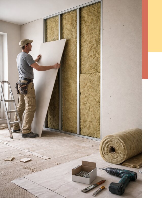 Перегородка из гипсокартона с шумоизоляцией в Химках от 3235 руб. | ОТДЕЛОЧНИК-Хмк