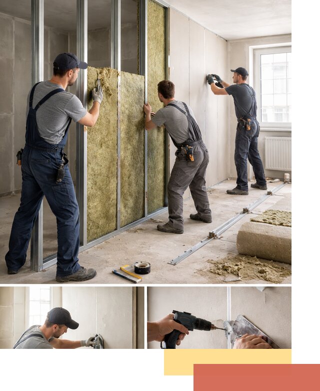 Перегородка из гипсокартона с шумоизоляцией в Химках — монтаж под ключ