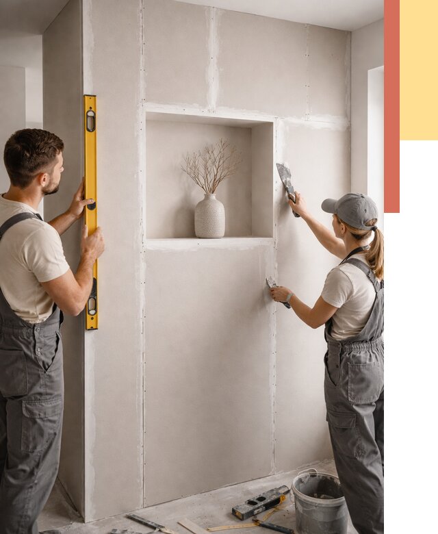 Перегородка из гипсокартона с нишей в Химках от 3369 руб. под ключ | ОТДЕЛОЧНИК-Хмк