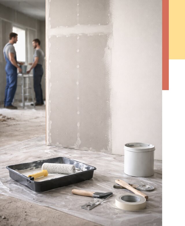 Покраска перегородок из гипсокартона в Химках от 4665 руб. под ключ | ОТДЕЛОЧНИК-Хмк