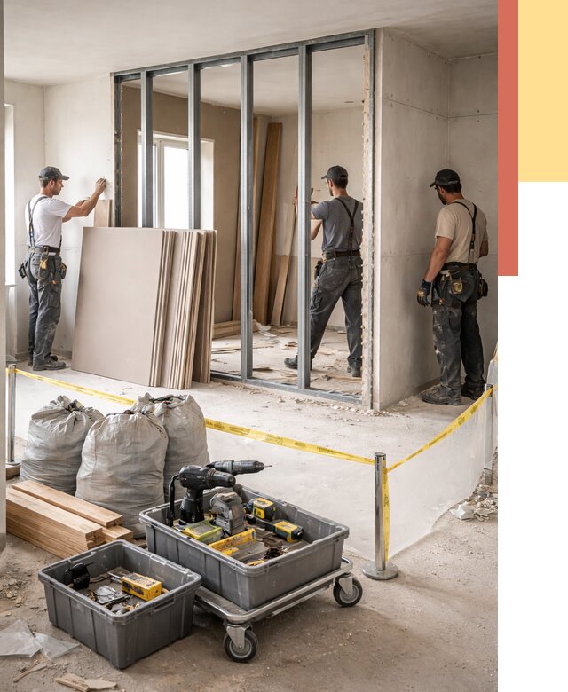 Перенос гипсокартонной перегородки в Химках под ключ от 4665 руб. | Демонтаж и монтаж – ОТДЕЛОЧНИК-Хмк